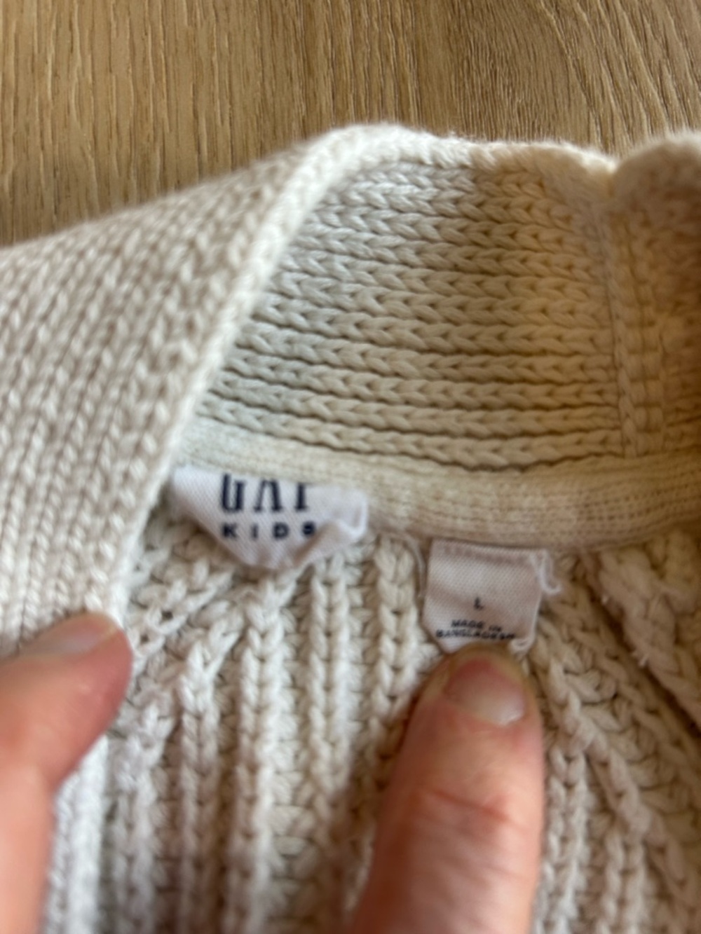 GAP Cream Ribbed Open-Front Cardigan - Picture 2 of 2